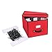 Primode Xmas Light Box Organizer | Holiday Light Storage Box with Lid (15” x 12” x 10”) (Red)