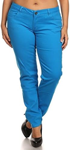 1826 Jack David Womens Plus Size Cotton Twill Stretch Skinny Pants
