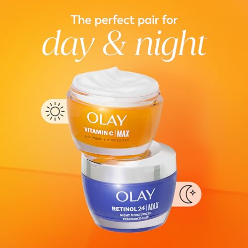 OLAY VITAMIN C MAX FACE MOISTURIZER, BRIGHTENING CREAM FOR WOMEN, HYDRATING, EVENS TONE, DARK SPOT & HYPERPIGMENTATION REDUCTION, GLOWING SKIN CARE – NIACINIAMIDE, PEPTIDES 1.7 OZ