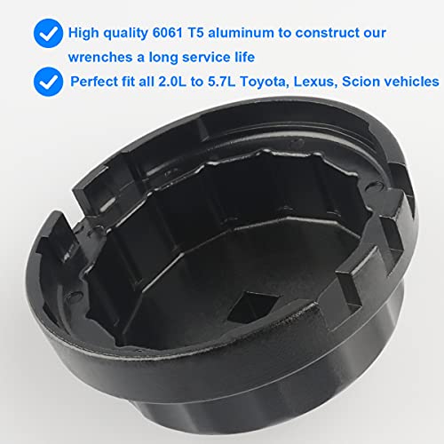 Oil Filter Wrench Tool 64MM 14 Flute, Compatible with Toyota Lexus