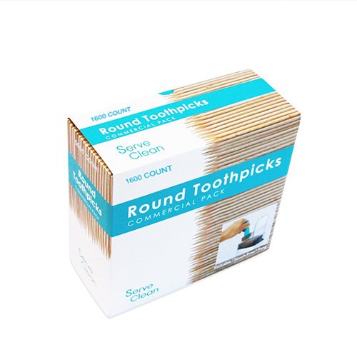 image for Serve Clean Toothpicks, Round, 1600 Count, Natural Birch