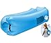 Legit Camping Inflatable Lounger with Carrying Bag & Pockets for Indoors/Outdoors – Blow up Couch & Inflatable Sofa with Headrest & Securing Stake- for Camping Beach or Pool (Light Blue)
