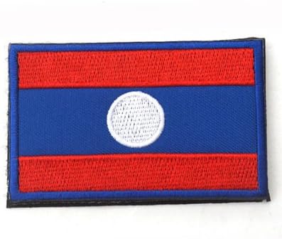URGREAT Laos Flag Velcro Tactical Patch Uniform Military Embroidered Applique