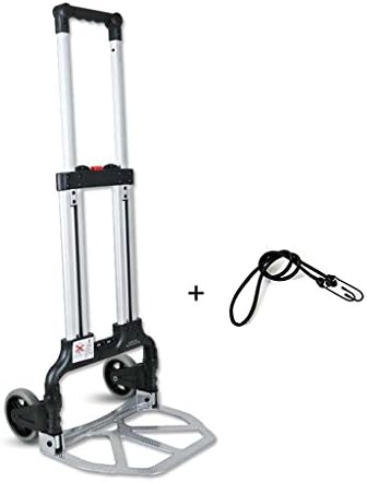 FKDECHE Shopping cart Trolley Load 45 kg 25-inch Wheels Aluminum Alloy Large Folding Portable Shopping Baggage Household
