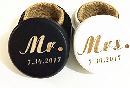 Custom Wedding Ring Box, Mr. and Mrs. Ring Box, Personalized Engagement Ring Box Set of 2