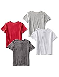 Brand - Camisetas de manga corta para niños pequeños y niños de Zebra manchada, paquete de 4