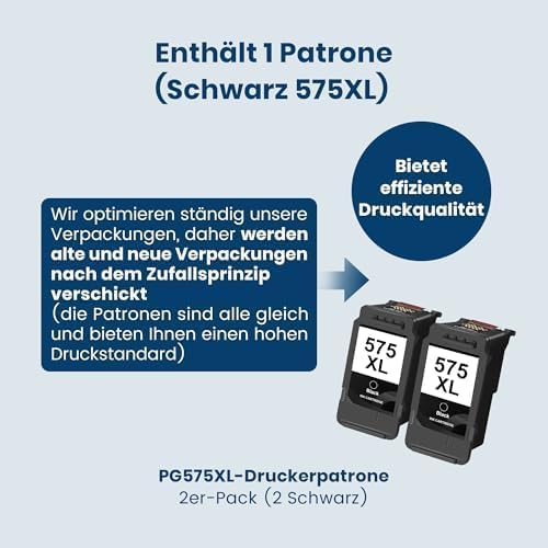 Washope PG-575XL 575 XL Cartridges Replacement for Canon 575 XL Cartridge PG-575XL Black for Canon Pixma TS3550i TS3551i TS3750i TS3751i TR4750i TR4751i TR4755i TR4756i (Black, 2 Pack)