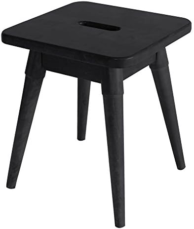 Arendal Solid Wood Square Stool in Graphite