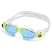 Aqua Sphere Kayenne Junior Swim Goggles with Blue Lens (Clear/Lime). Swimming Goggles for Kids.