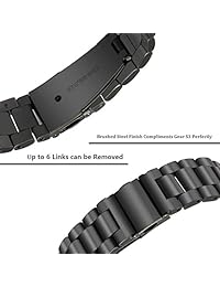 CAGOS   Juego de correas para reloj Galaxy (1.654 in), 0.787 in, correa de metal + correa de malla Milanese Loop para reloj Galaxy Watch 1.654 in Garmin Vivoactive 3  Ticwatch E Smartwatch, L, Negro