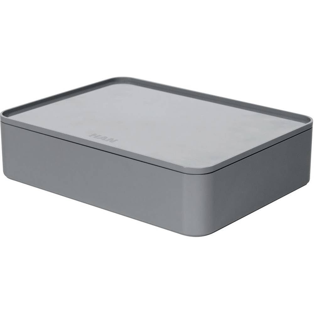 Han 1110-19 ALLISON SMART-ORGANIZER , functional, stackable utensil box with interior tray and lid, Granite Grey