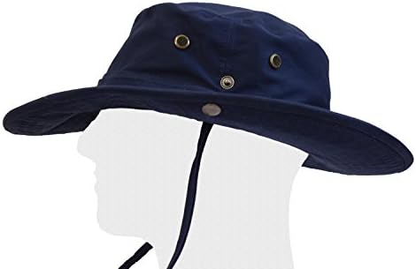 MASRAZE WIDE BRIM SAFARI BUCKET SUMMER BOONIE FISHERMAN HATS CAPS COTTON SUN COOL (Large, Navy Blue)