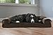 Furhaven Pet Dog Bed - Orthopedic Ultra Plush Faux Fur and Suede Traditional Sofa-Style Living Room Couch Pet Bed with Removable Cover for Dogs and Cats, Espresso, Large