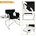 Mefeir Upgraded Director Makeup Artist Chair,Aluminum Frame Supports 300 lbs,Folding Portable w/Side Table Storage Bag,Indoor Outdoor,Black(24.4