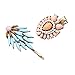 2 Retro Boho Bohemian Tribal Gem Stone Studded Gold Hair Clip Bobby Pin Accessories Set