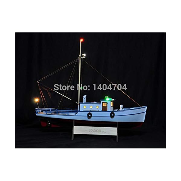 ZNYB DIY Handgefertigte Montage Schiff Maßstab 1/25 Naxos RC Fischereifahrzeug Fernbedienung Holzboot SC Model Kit – Bild 5