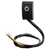 Car DIY Switch Paste Type Button Switch,Jtron OFF/ON DC Car modification switch paste switch without punch switch ship type switch 12V16A red blue light (12V/200mA)