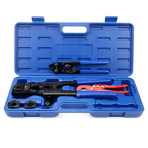 IWISS pex quetsc kit copper ring mit freiem gauge & pex rohrschneider treffen astm f1807 (long version mit cutter & removal) blau schwarz