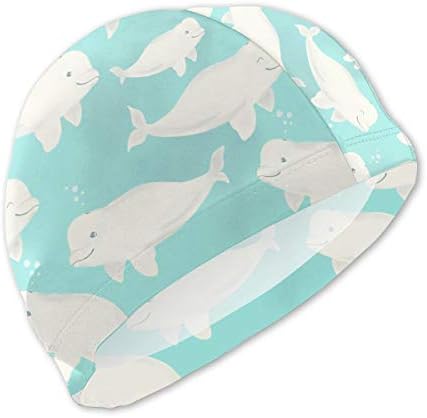 Onlyouder Lovely Beluga Whale Swim Caps for Kids Boys and Girls Baby Bathing Caps for Long and Short Hair