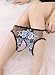 Sexyangels Womens Open Crotch Underwear Thongs Lace G-Strings Sexy Panties, Blue Embroidering, One Size