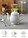 DOWAN Small Porcelain Teapot 22 Ounces White Fine Pierced Ceramic Tea Pot, Set of 1