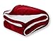 Pembrook Fleece Throw Blanket - Dark Red - Super Soft and Warm Reversible Plush Coral Micro Fleece and Sherpa Shearling Lining - Sizes 51 X 63 inches - Great for couch, bed, sofa, loveseat