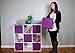 Adorn DUAL HANDLE Foldable Cloth Storage Cube Basket Bins Organizer Containers Drawers, 6 Pack Purple