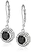 Sterling Silver AAA Created Cubic Zirconia and Jet Earrings (1.9 cttw)