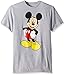 Disney Mickey Mouse Men's Classic Mickey Mouse Full Size Graphic Short Sleeve T-Shirt, Heather Grey, Large