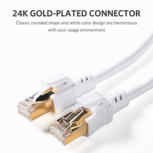 ATTMONO Cat8 Ethernet Cable, Professional Network Patch Cable 40Gbps 2000Mhz S/FTP LAN Wires, High Speed Internet Cable Cord with RJ45 Gold Plated Connector for Modem, Router, PC