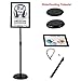 T-SIGN Adjustable Heavy Duty Pedestal Sign Holder Floor Stand, Sign Stand Poster Stand, Standing Floor, 11 x 17 inch, Vertical & Horizontal View, Outdoor Indoor Standing Sign Holders Aluminum Black