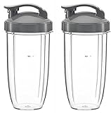 NutriBullet Replacement Cup Set 2 pcs Nutri-Bullet 24oz Cup + Flip Top Lid Replacement Set By Harrison & Cody