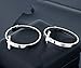 Gem Stone King 1.75 Inch Stainless Steel Silver Cross Hoop Earrings (45mm Diameter)