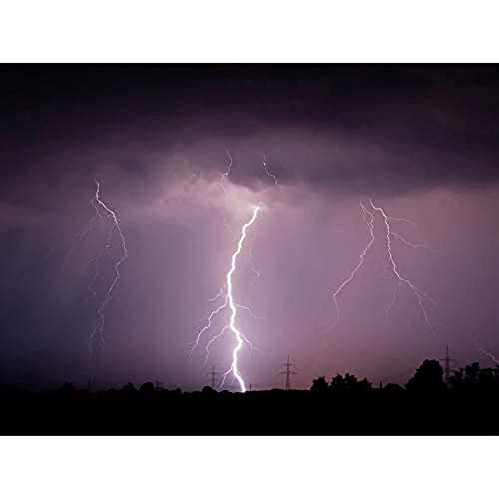 Krumbholz Thunderstorm Lightning Photo Art Print Canvas Premium Wall Decor Poster Mural