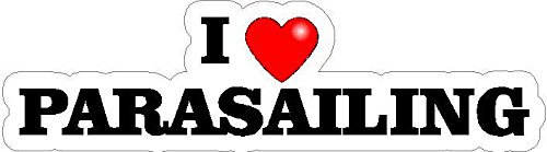 9" wide I love PARASAILING sports fan decal sticker
