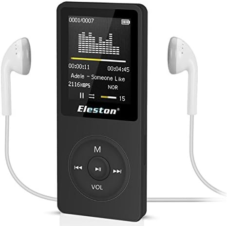 Eleston 8GB Mp3 Player,Digital Music Player with FM Radio, Voice Recorder, Video Play, E-Book, 80 Hours Playback and Lossless HIFI Sound (Black)