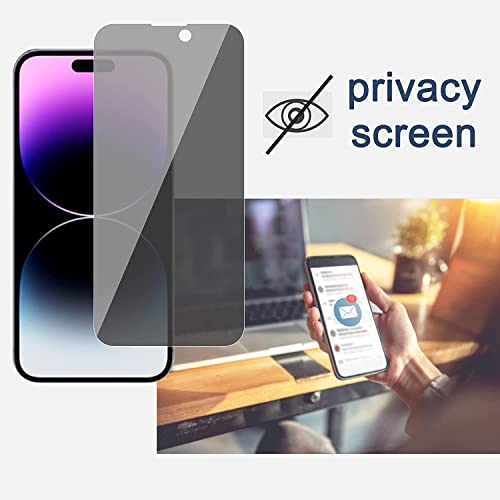 Tempered Privacy Glass Screen Protector for iPhone 14 Pro Max [Case Friendly], Anti Spy Tempered Glass Accessories 2 Packs