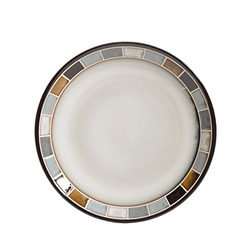 Gibson Elite Casa Gris Reactive Glaze 16 Piece Dinnerware Set, Cream and Grey