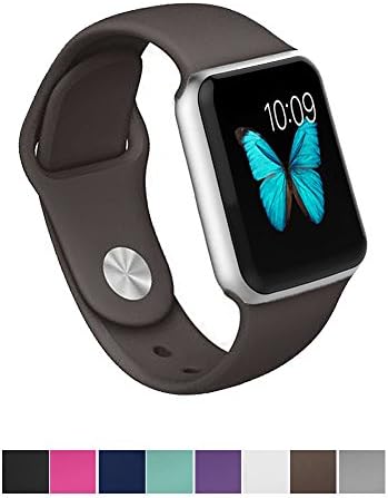 e6Hope wu35  Apple Watch Band - Soft Silicone Replacement iWatch Strap for Apple Watch Series 1 - Series 2 - Caramel - 42mm - Small/Medium