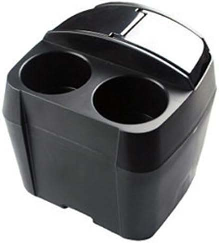 Car Trash Can Top Estore Multi-Functional with Drink Holder and Tissue Holder Storage Compartment (Black)