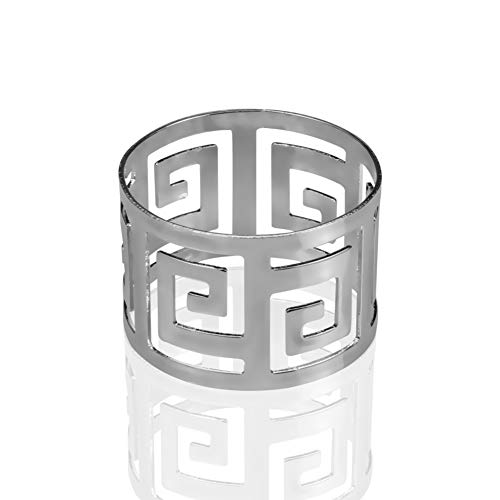 LogHog Napkin Rings Set of 12 - Widely Applied in Holiday Wedding,Anniversariesor,Thanksgiving,Christmas,Birthday,Showers,Dinner Party.Ideal Table Decorations.(Siler Hollow-Out Style 1)