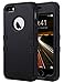 ULAK iPhone 5S Case,Black iPhone 5 SE Case, Anti Slip Shock Resistance Protective Cover with Hybrid High Soft Silicone + Hard PC Case for Apple iPhone 5/5S/SE (Black+Black)