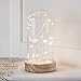 Battery Operated LED Fairy Light Glass Dome with Wooden Base - 9