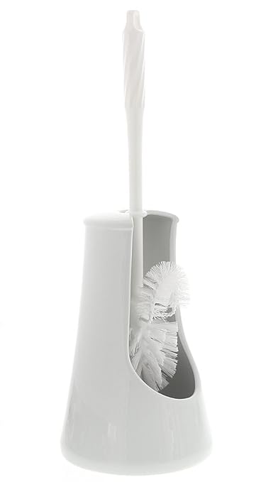 WC-Bürste mit Ständer aus Porzellan weiß, Kosmetex Bad WC-Garnitur f. Bad Accessoires'Bianca', Bürstengarnitur