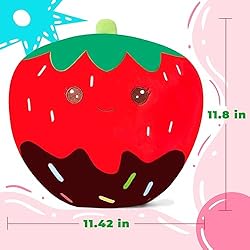 PLAYNICS Large Chocolate Strawberry Plush Pillow