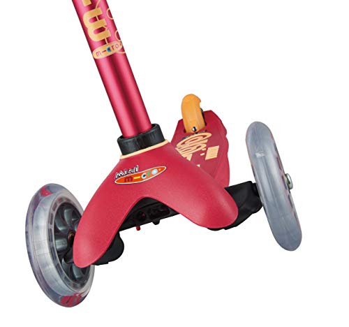 Micro Mini Deluxe 3-Wheeled, Lean-to-Steer, Swiss-Designed Micro Scooter for Kids, Ages 2-5 - Ruby