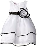 Blueberi Boulevard Baby-Girls Newborn Sleeveless Tiered Flower Dress, White, 3-6 Months