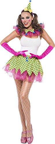 Fever Women's Clown Kit, Headband, Collar and Tutu, One Size, Colour: Pink and Green, 43945