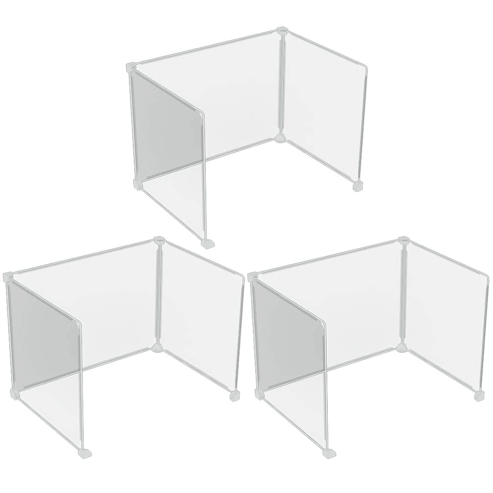 TOPBATHY 3pcs Plastic Desk Partition Sneeze Guard Board with Desktop Privacy Screen, Practical to Use and Self Standing Divider Table Protector for Cashiers and Banks