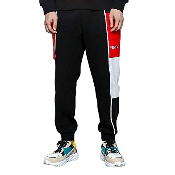 新しいメンズ秋の 緩いコントラストカラーの野生のビームフットスポーツ英語ヒップホップ